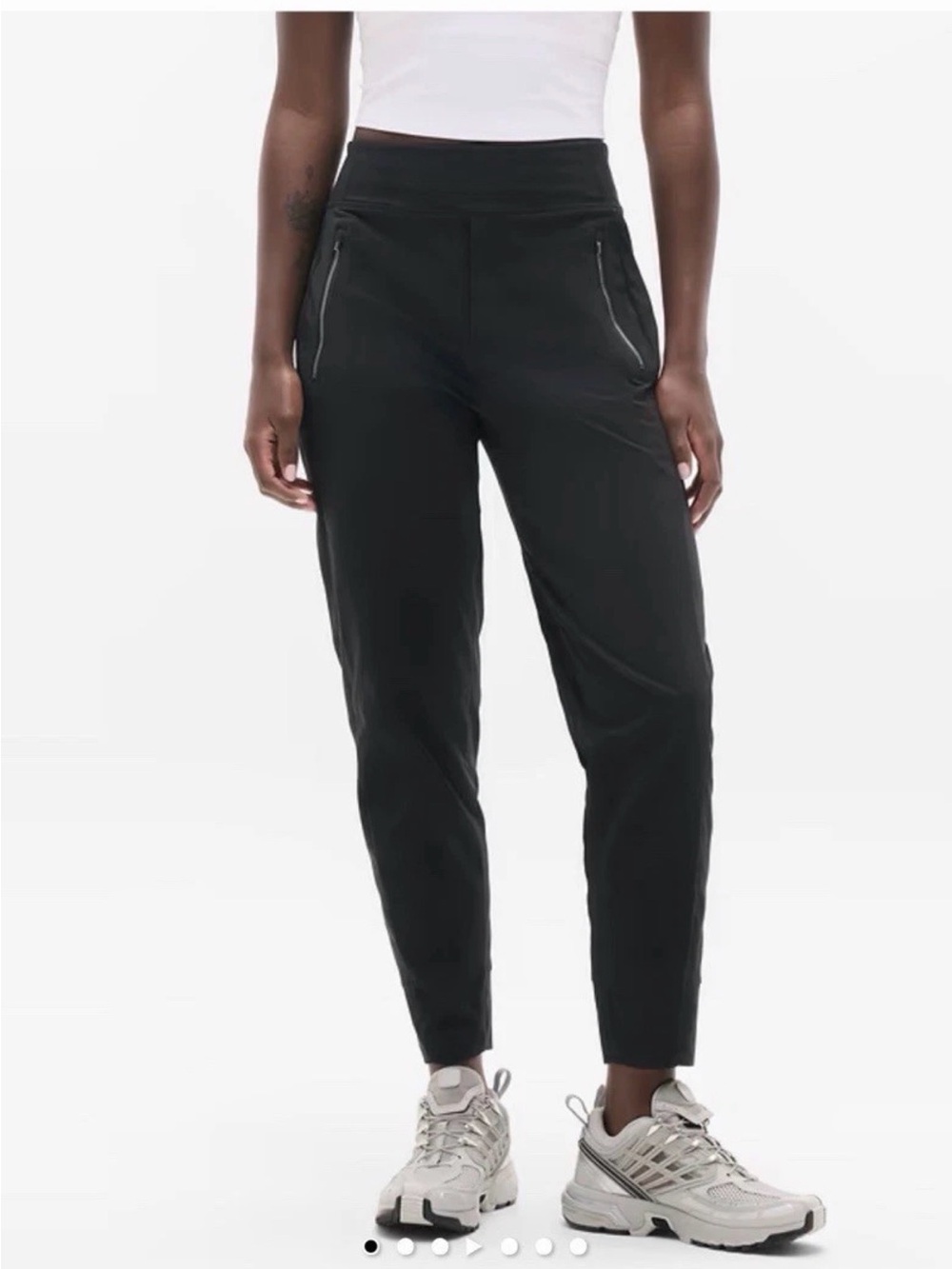 Athleta Trekkie North Jogger Pants Womens Plus 18 Black Pull-On Zip Pockets